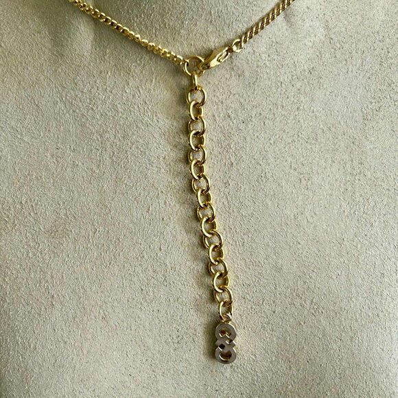 Cole Haan Gold-Tone and Clear Three Stone Necklace, Adjustable Length - Picture 3 of 3